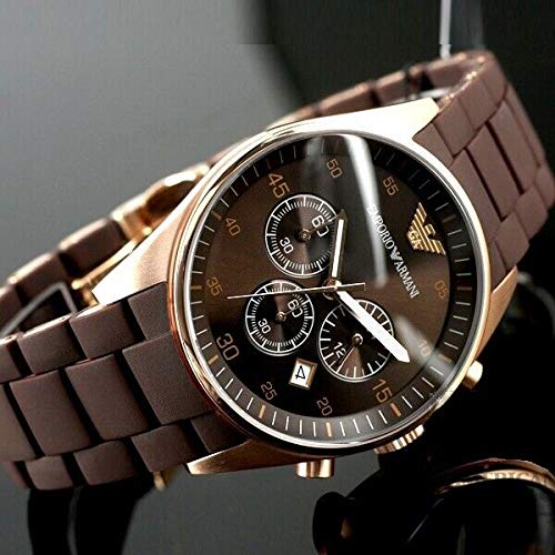 Emporio Armani Brown Silicone Strap Men's Watch -  AR5890